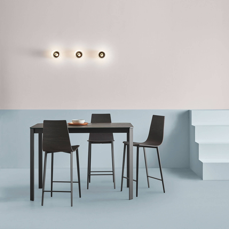 Tabouret snack moderne en bois de chêne et pieds en métal - Salt Mobliberica