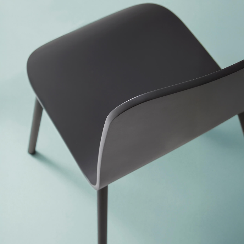 Tabouret snack noir en bois et pieds en métal - Pepper