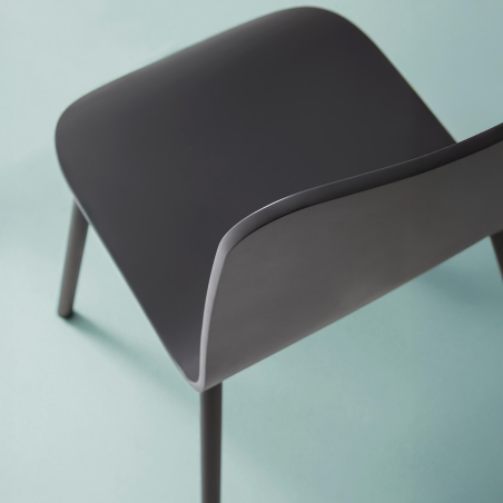 Tabouret snack noir en bois et pieds en métal - Pepper