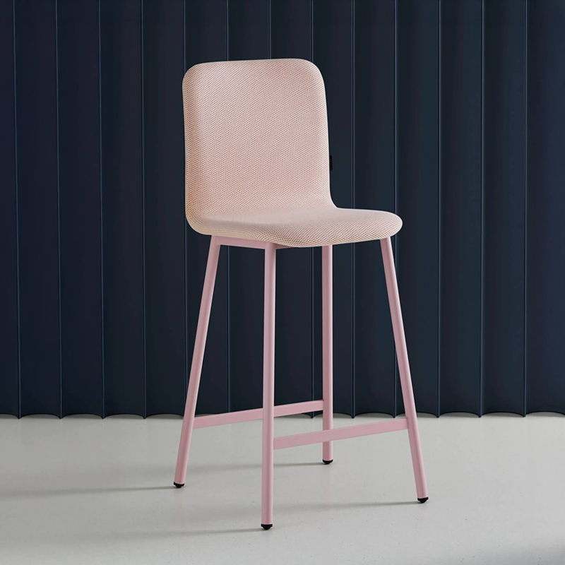 Tabouret snack moderne en tissu et pieds en métal - Pepper Mobliberica