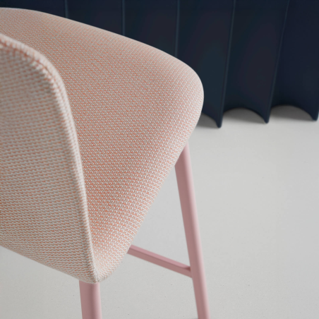 Tabouret snack moderne en tissu et pieds en métal - Pepper Mobliberica