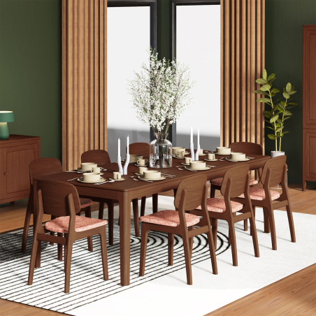 Table rectangulaire à manger avec allonges en bois - Fiera