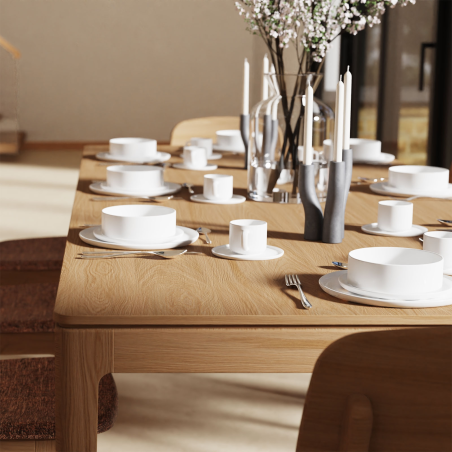 Table à manger avec allonges en bois - Fiera