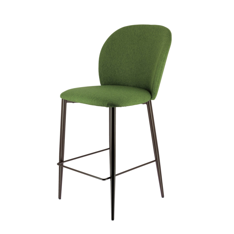 Tabouret snack en tissu avec pieds en métal - Odette