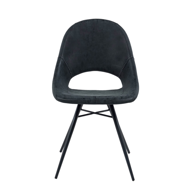 Chaise design avec coque ajourée noire - Isabelle