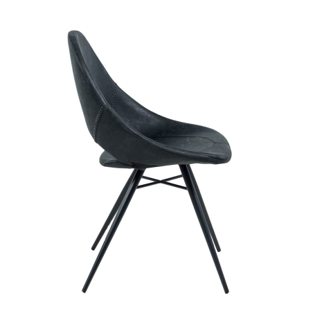 Chaise design avec coque ajourée noire - Isabelle