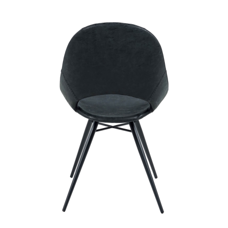 Chaise design avec coque ajourée noire - Isabelle