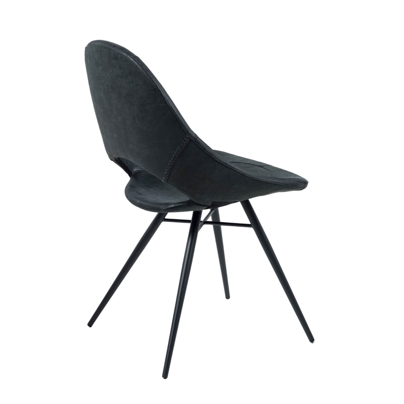 Chaise design avec coque ajourée noire - Isabelle