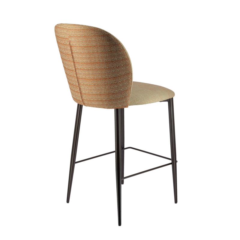 Tabouret en tissu bicolore avec pieds en métal - Odette