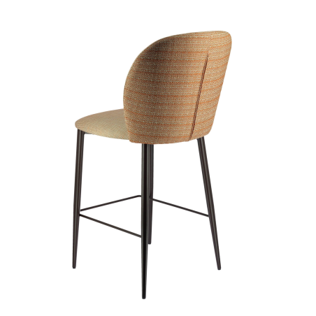 Tabouret 65 cm en tissu bicolore avec pieds en métal - Odette