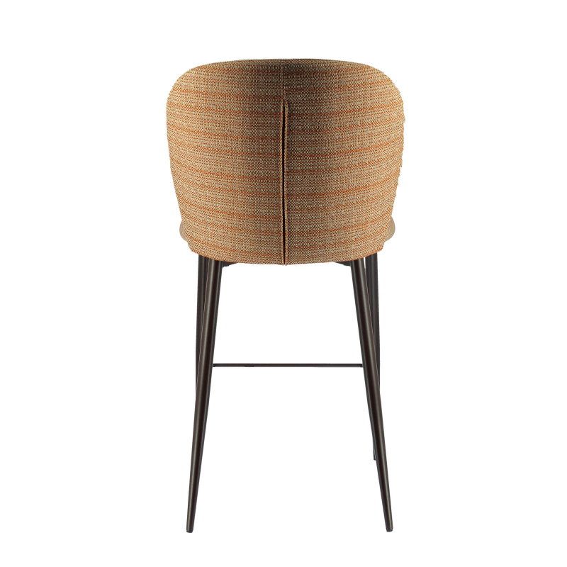 Tabouret snack en tissu bicolore avec pieds en métal - Odette