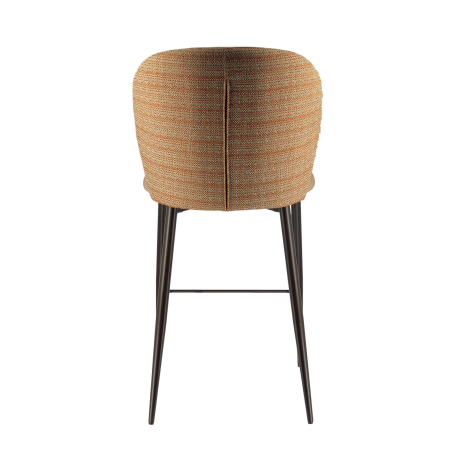 Tabouret snack en tissu bicolore avec pieds en métal - Odette