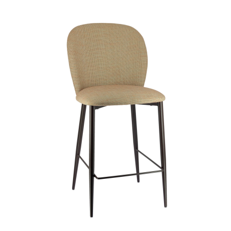 Tabouret snack en tissu bicolore avec pieds en métal - Odette