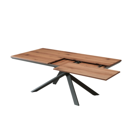 Table design rectangulaire extensible en bois et métal - 4x4