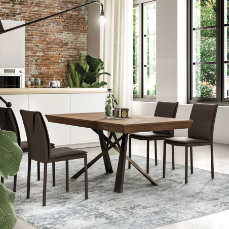 Table design italien et extensible pieds mikado - Lungo largo