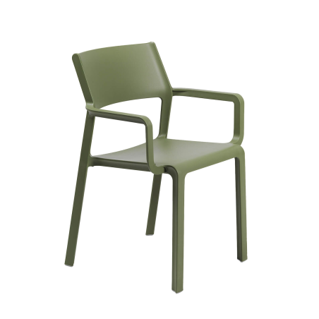 Fauteuil de jardin empilable en plastique vert agave - Trill