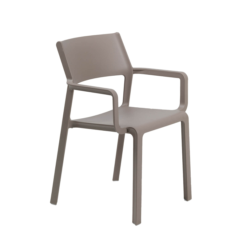 Fauteuil de jardin empilable en polypropylène taupe - Trill