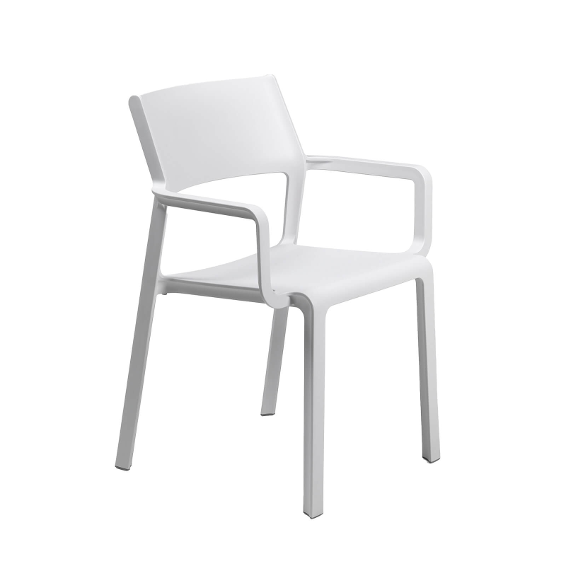 Fauteuil empilable en polypropylène blanc - Trill