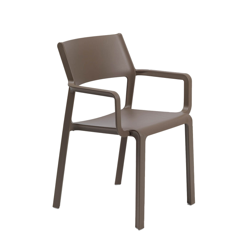Fauteuil empilable en polypropylène marron tabac - Trill