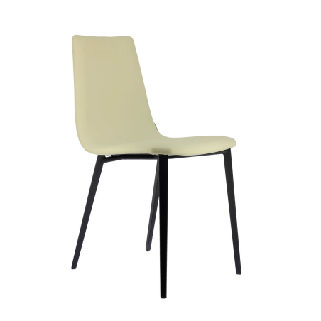 Chaise avec coque matelassée en simili et pieds métal - Salt Mobliberica®