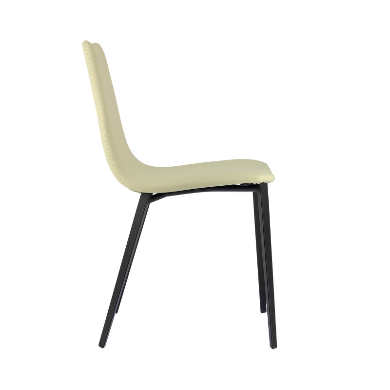 Chaise actuelle avec coque matelassée en simili et pieds métal - Salt Mobliberica®