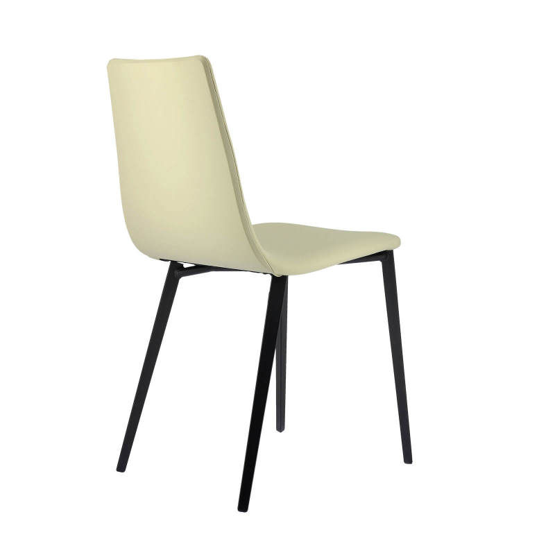 Chaise contemporaine avec coque matelassée en simili et pieds métal - Salt Mobliberica®