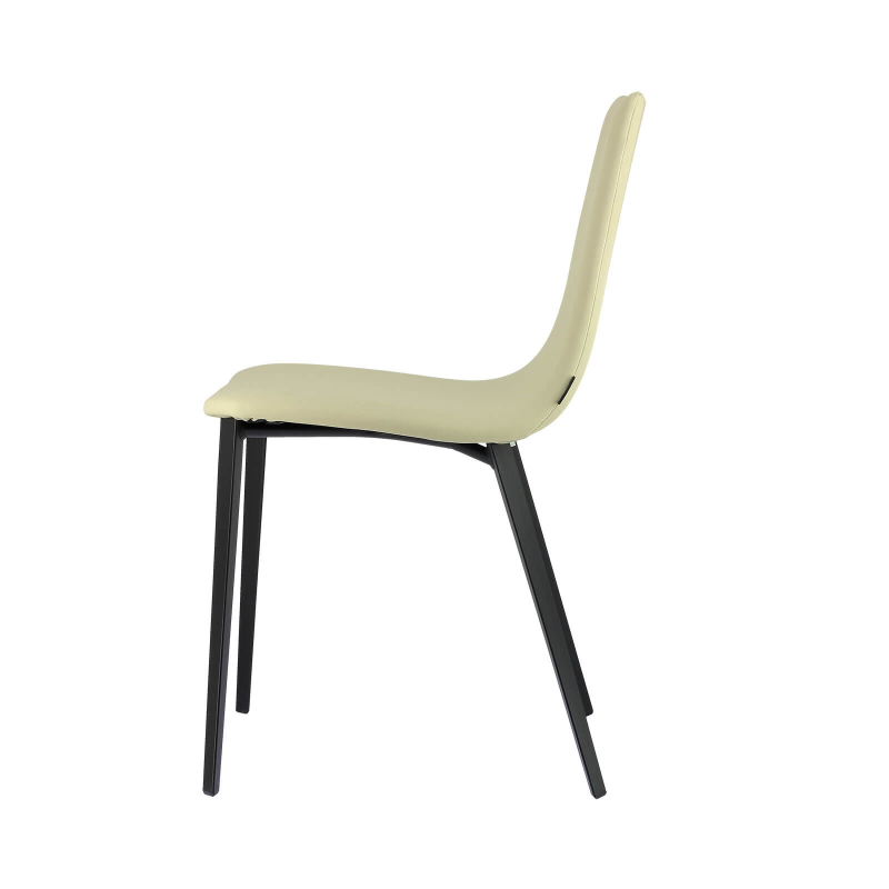 Chaise avec coque matelassée en simili et pieds métal - Salt Mobliberica®