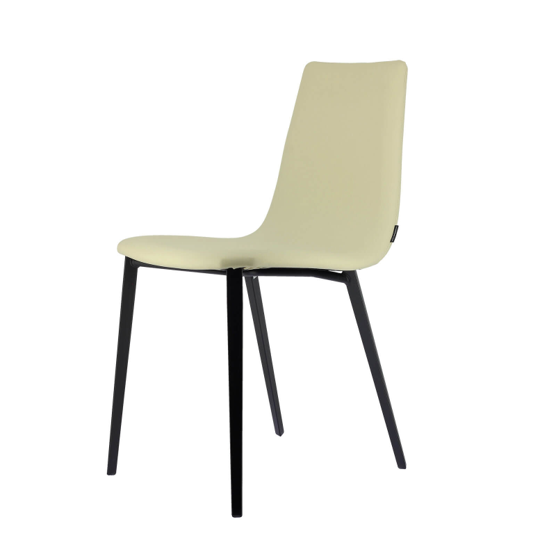 Chaise avec coque matelassée en simili et pieds métal- Salt Mobliberica®