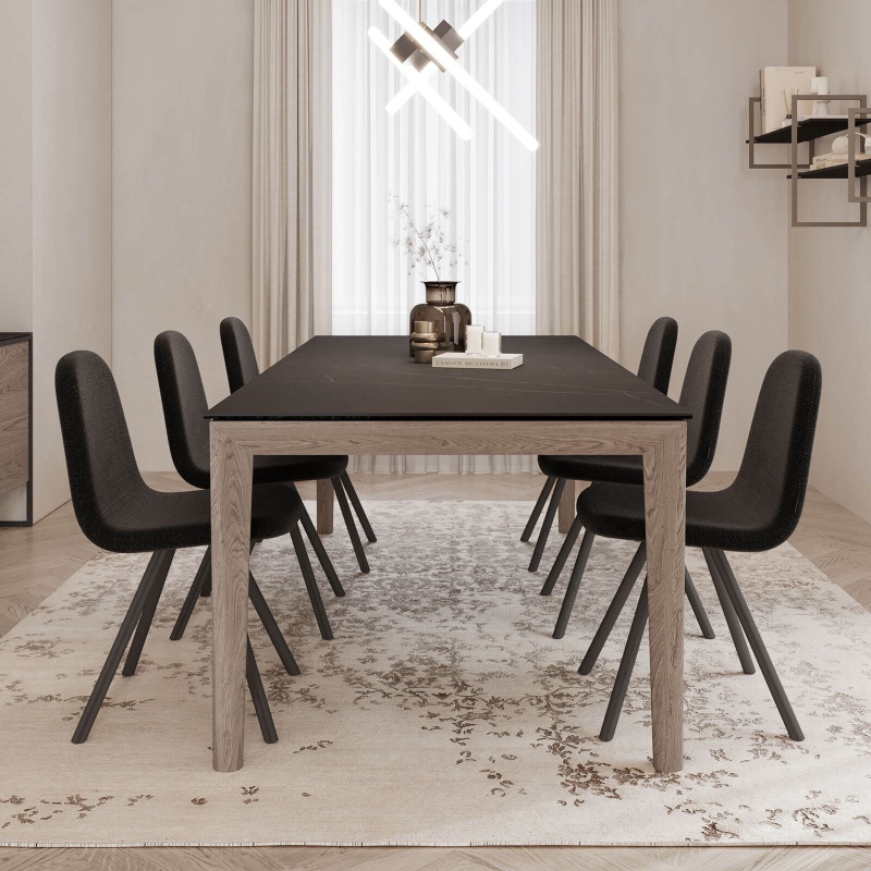 Table en céramique avec pieds en bois - Ilex Mobliberica®