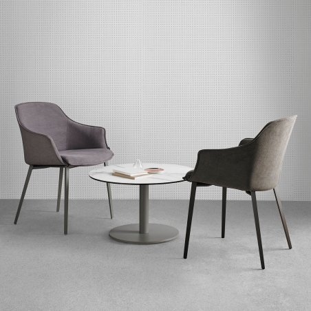 Fauteuil moderne en tissu gris avec pieds en métal - Kedua Mobliberica®