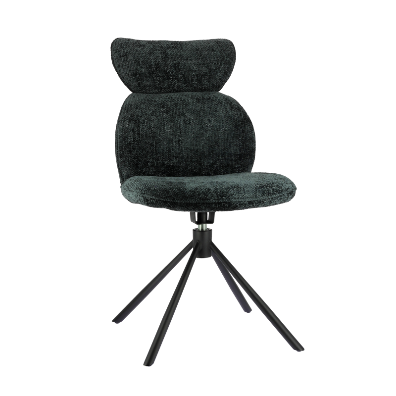 Chaise pivotante en tissu avec pieds en métal - Rosa