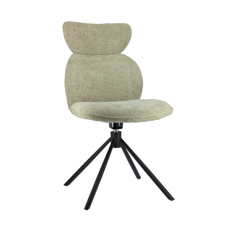 Chaise pivotante en tissu avec pieds en métal - Rosa