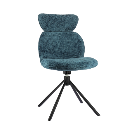 Chaise pivotante en tissu avec pieds en métal - Rosa