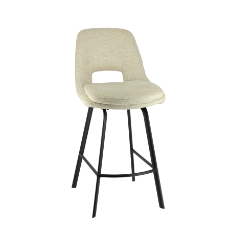Tabouret snack en tissu avec pieds en métal - Olivier