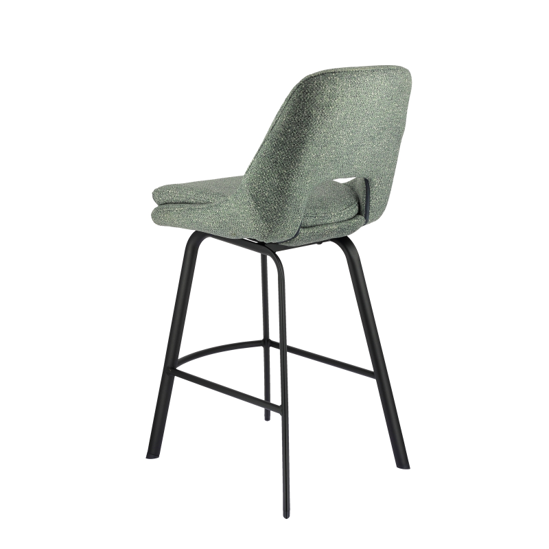Tabouret snack en tissu avec pieds en métal - Olivier