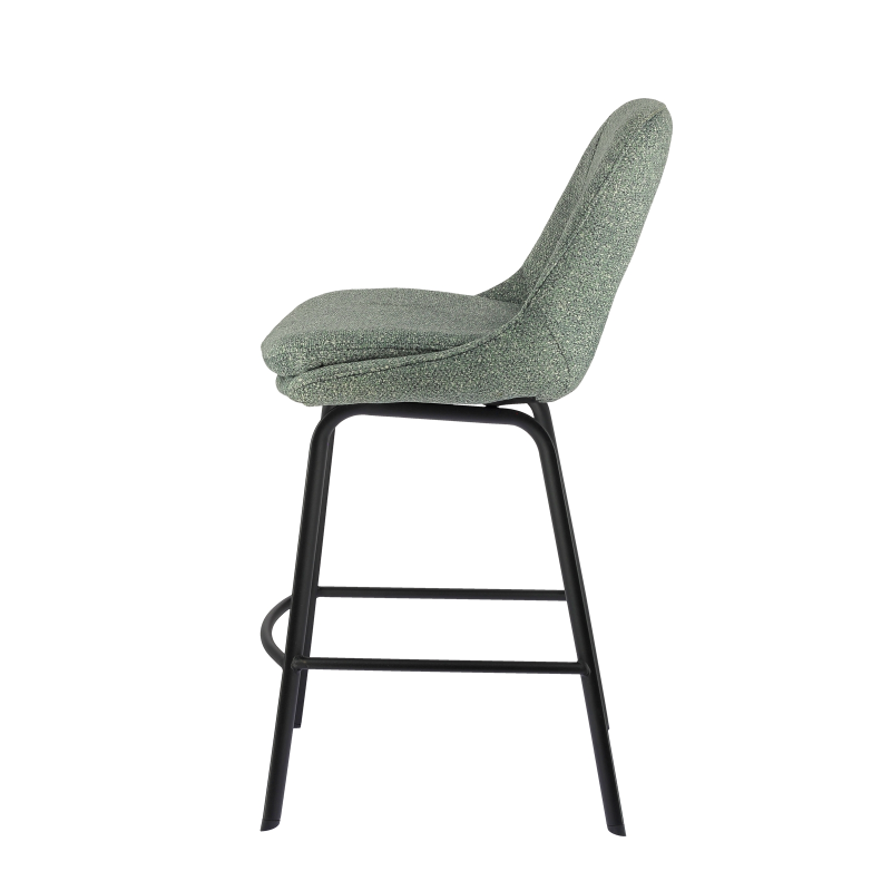 Tabouret hauteur snack en tissu avec pieds en métal - Olivier