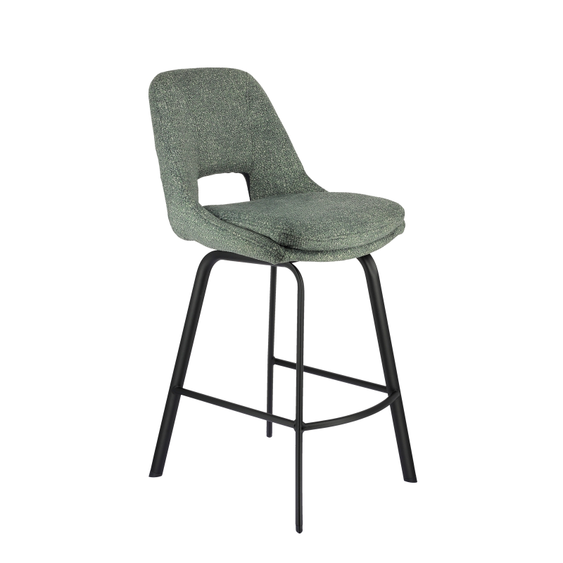 Tabouret hauteur 65 cm en tissu avec pieds en métal - Olivier