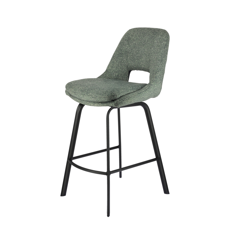 Tabouret en tissu avec pieds en métal - Olivier