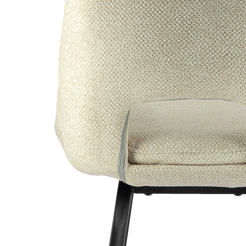 Tabouret snack en tissu avec pieds en métal - Olivier