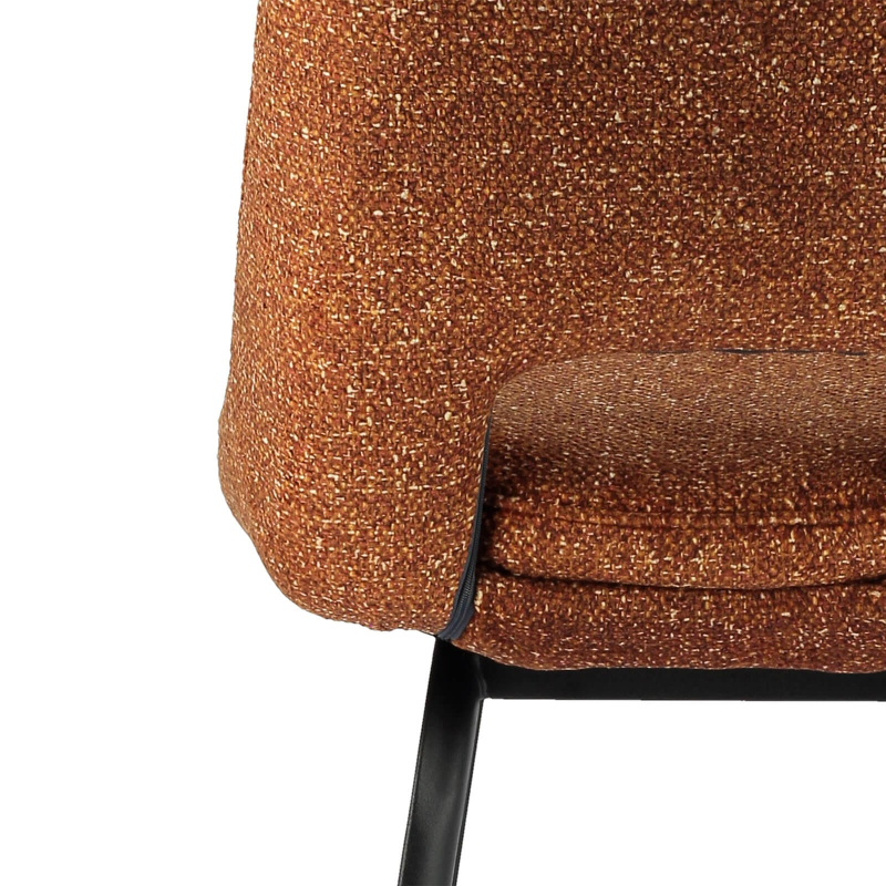 Tabouret snack en tissu avec pieds en métal - Olivier