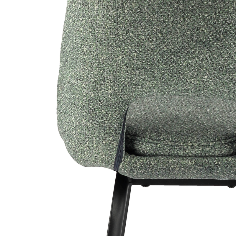 Tabouret hauteur 65 cm en tissu avec pieds en métal noir - Olivier