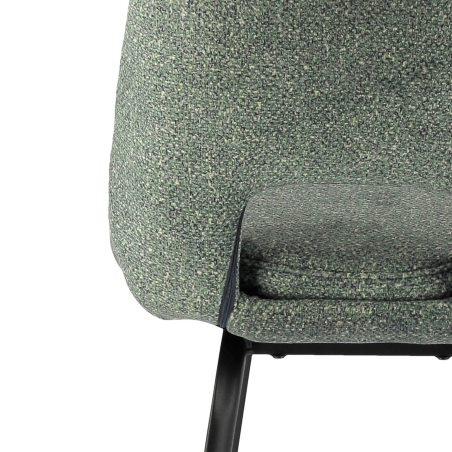 Tabouret hauteur 65 cm en tissu avec pieds en métal noir - Olivier