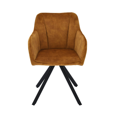 Fauteuil en tissu pivotant avec pieds en métal - Claudie