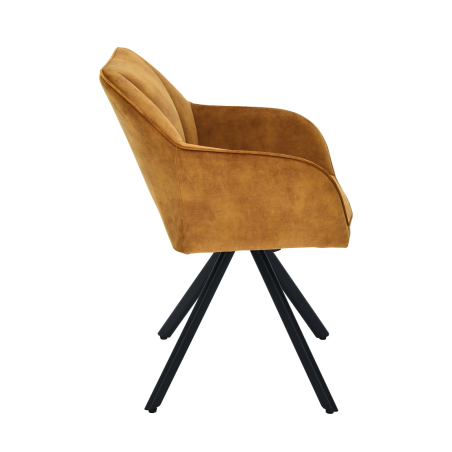 Fauteuil cosy pivotant en tissu avec pieds en métal - Claudie