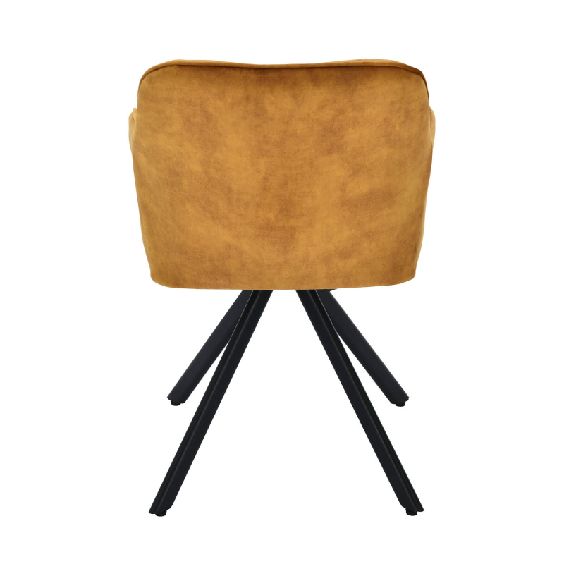 Fauteuil rotatif en tissu avec pieds en métal - Claudie