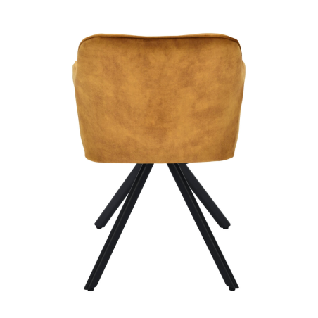 Fauteuil rotatif en tissu avec pieds en métal - Claudie