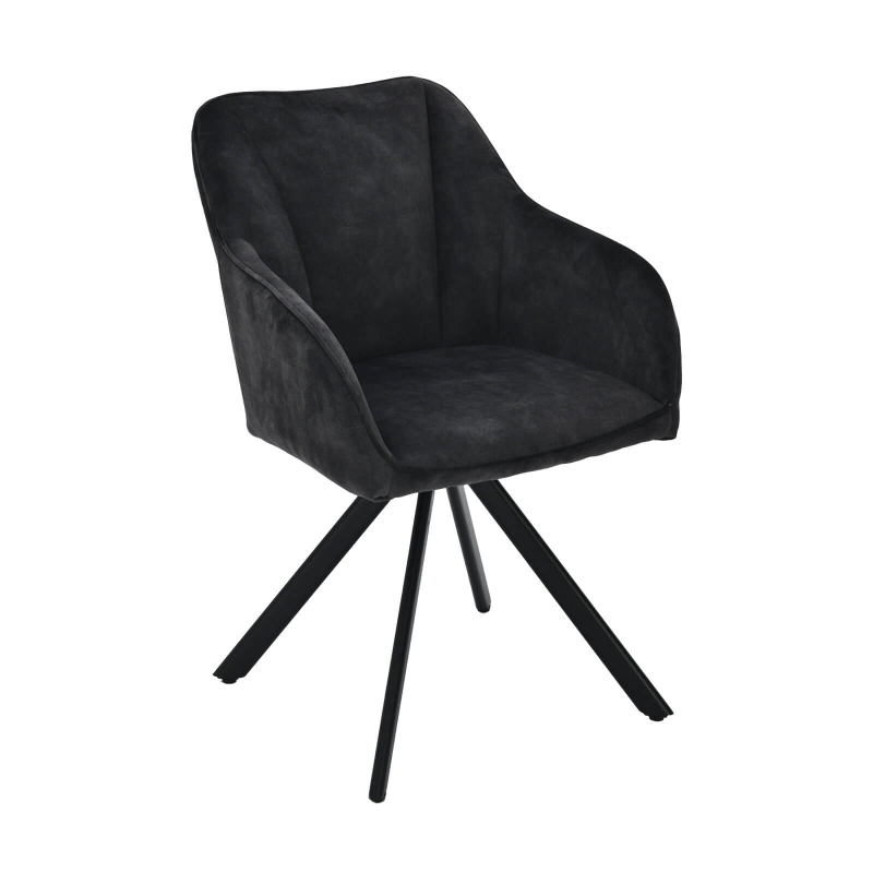 Fauteuil cosy pivotant en tissu avec pieds en métal - Claudie