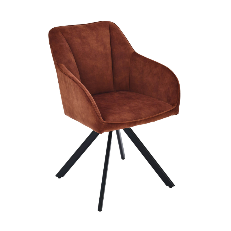 Fauteuil pivotant en tissu avec pieds en métal - Claudie