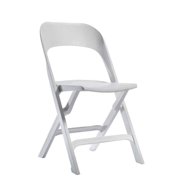 Chaise de jardin pliante en polypropylène blanc - Flap