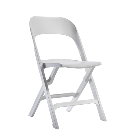 Chaise de jardin pliante en polypropylène blanc - Flap